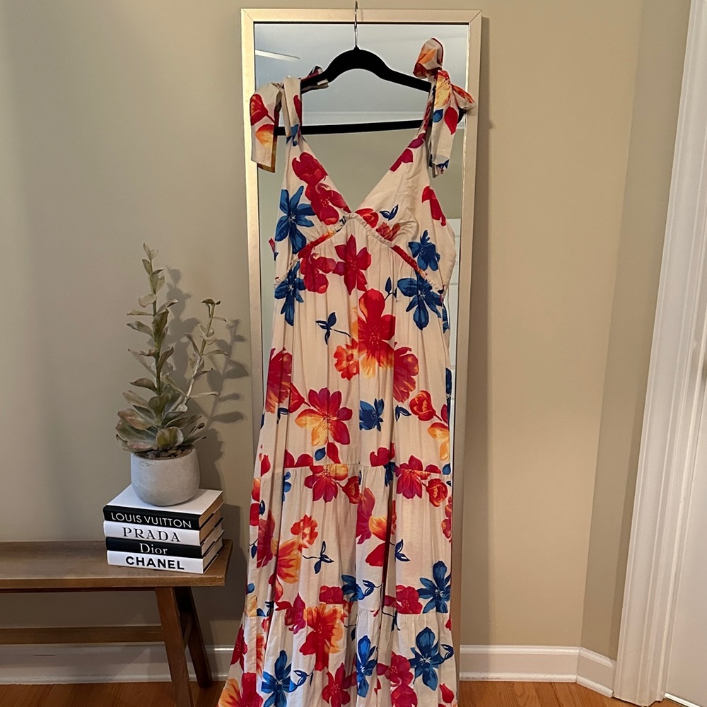 Skies Are Blue Colorful Floral Halter Maxi Dress